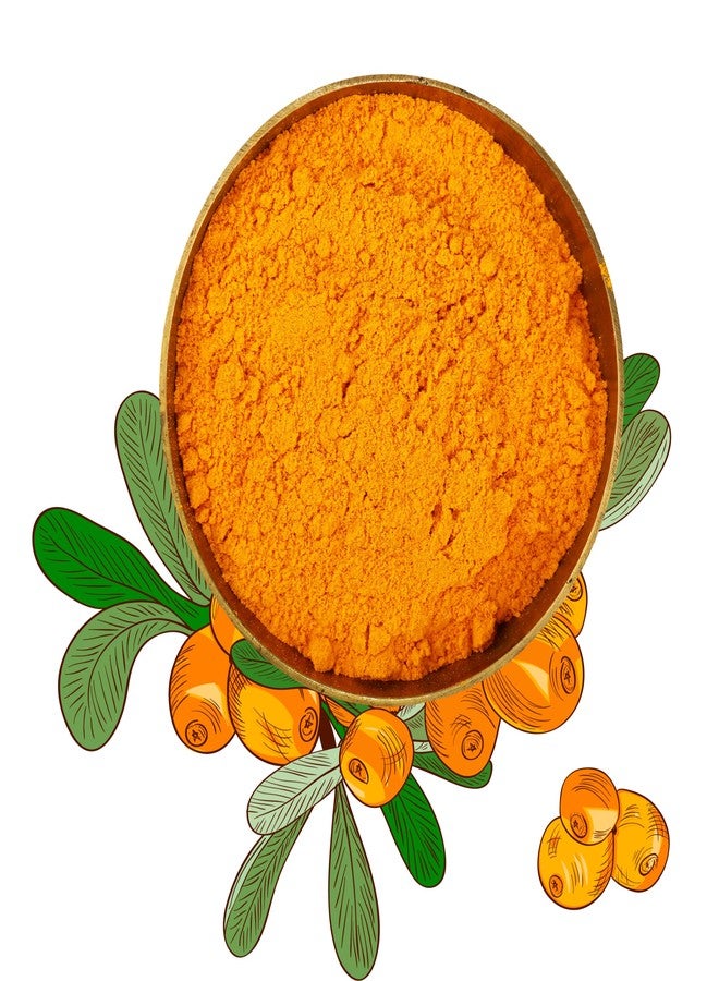 CONSA Organic Sea Buckthorn Berry Powder - 100% Pure Sea Buckthorn Powder - Source of Various Vitamins & Minerals (100 Gram) - Image 2